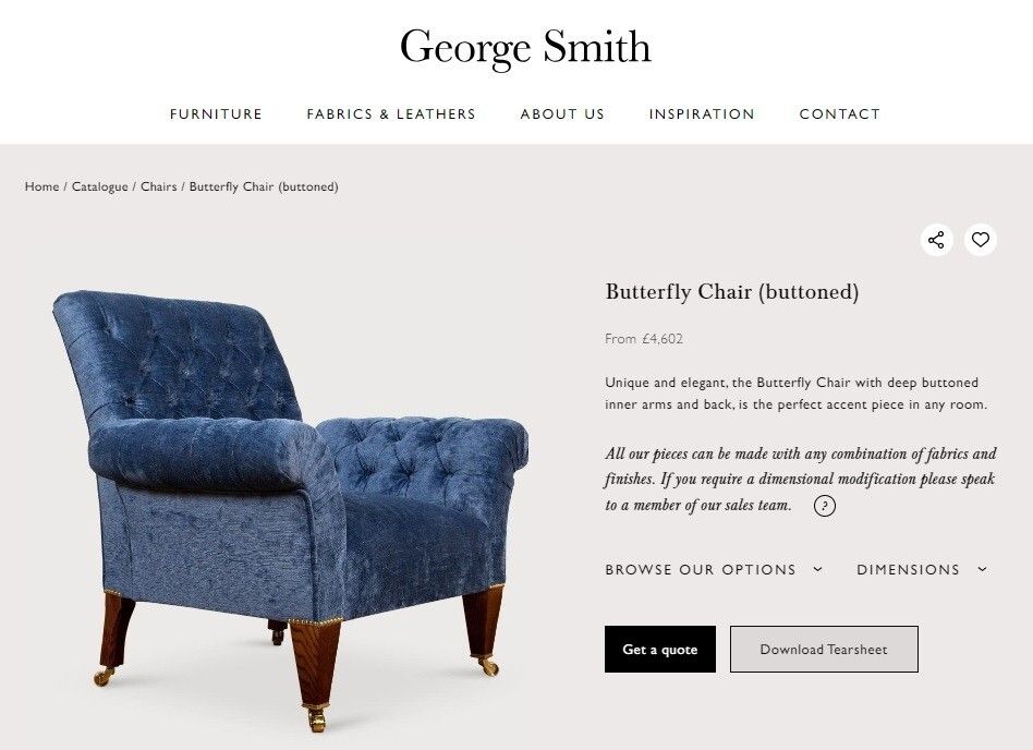 Rrp £7000 George Smith Chelsea Butterfly Black Velvet Chesterfield Armchair photo furniture