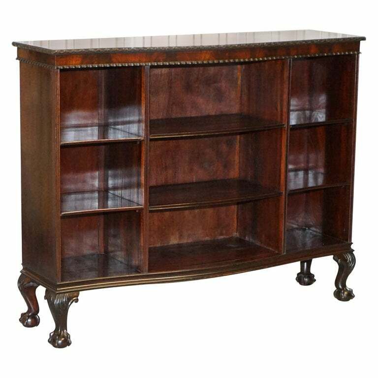 Gardner & Son Circa 1840 Serpentine Fronted Claw & Ball Feet Library Bookcase