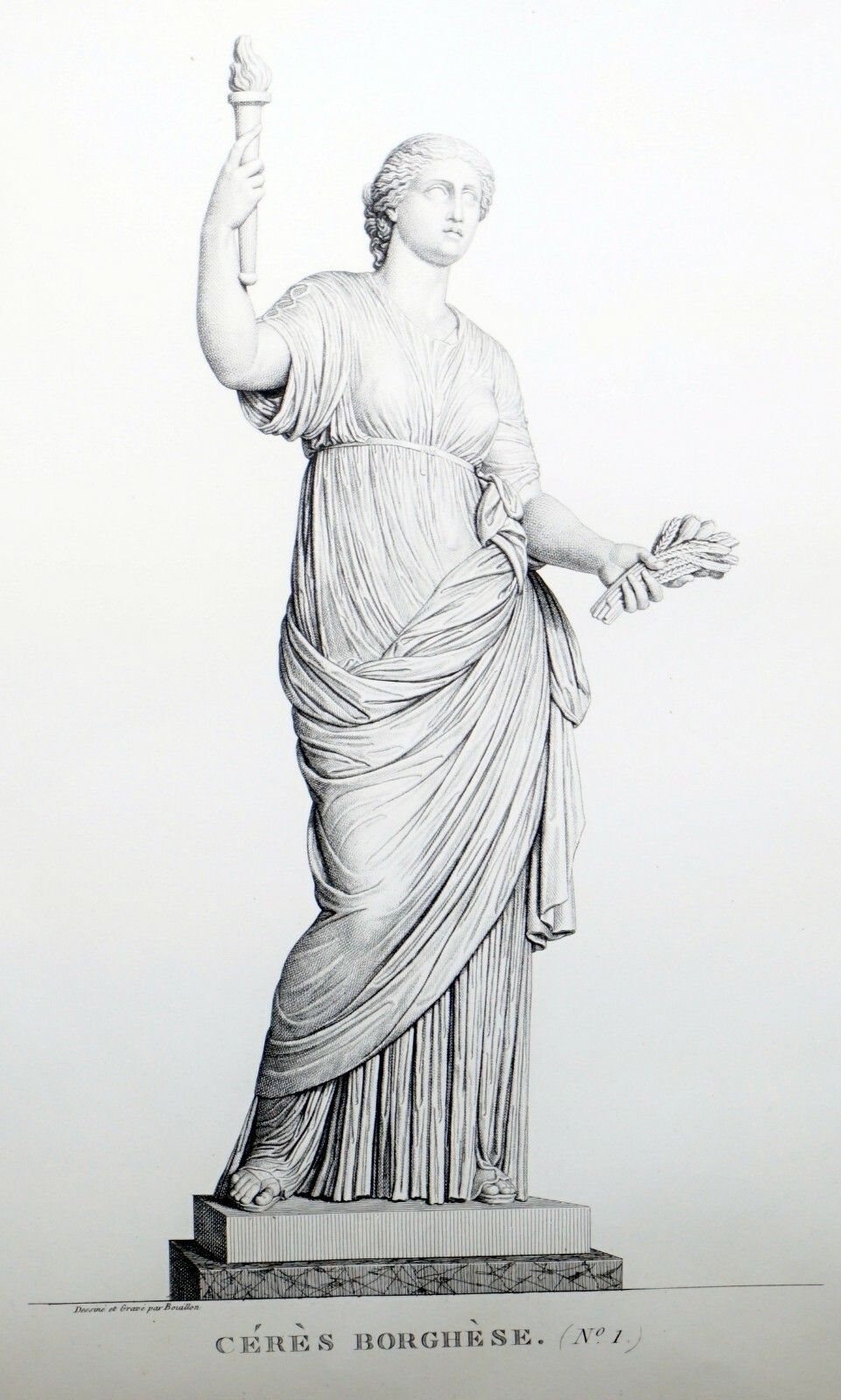 photo for sale Exquisite Suite Of Four 1800 Bouillon Copper Plate Engraved Roman Statue Prints
