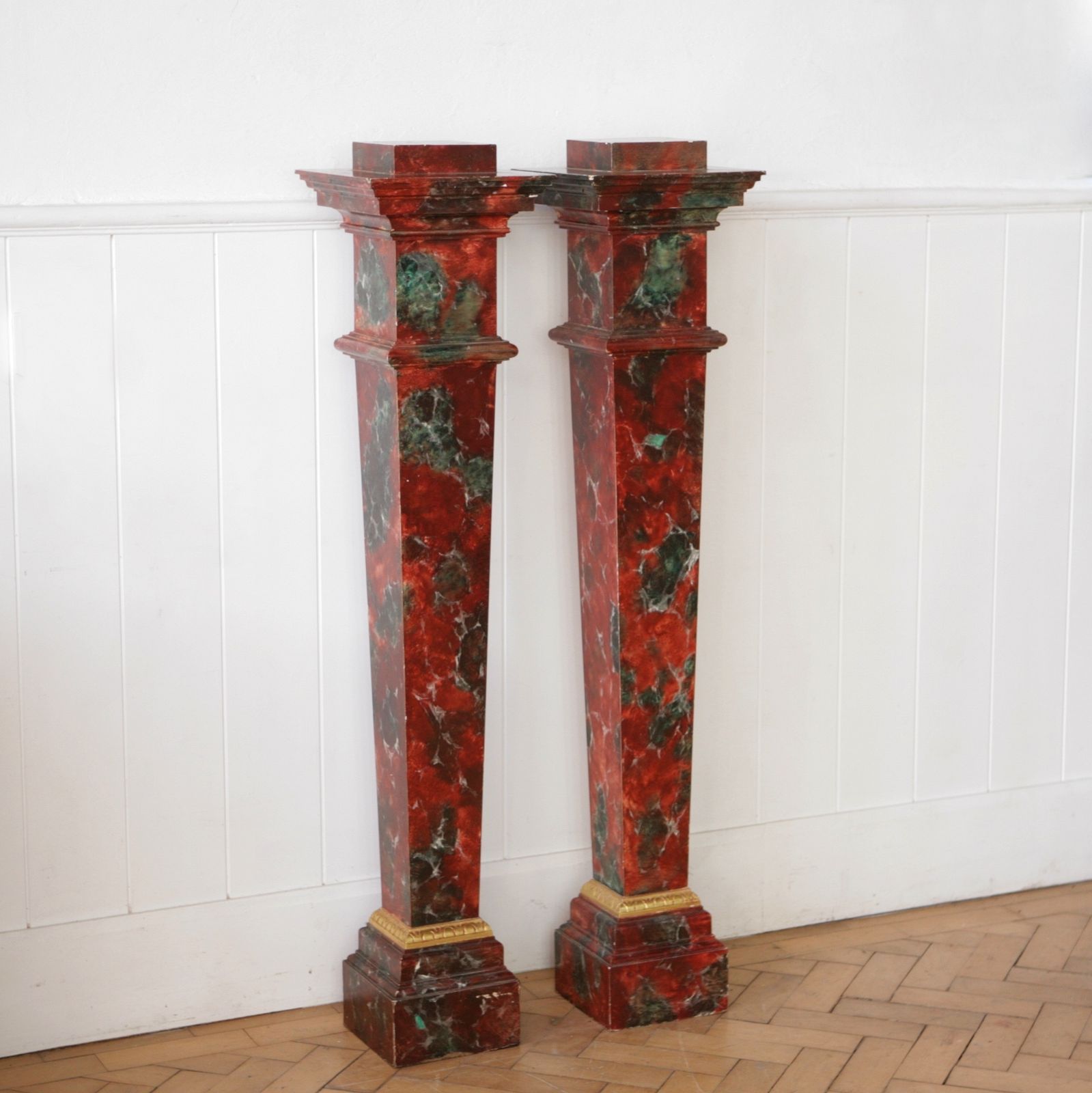 Pair Of Faux Marble Display Pedestals. photo for sale