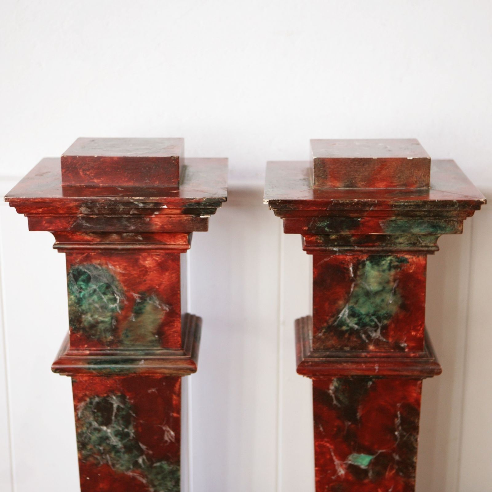 Pair Of Faux Marble Display Pedestals. photo furniture