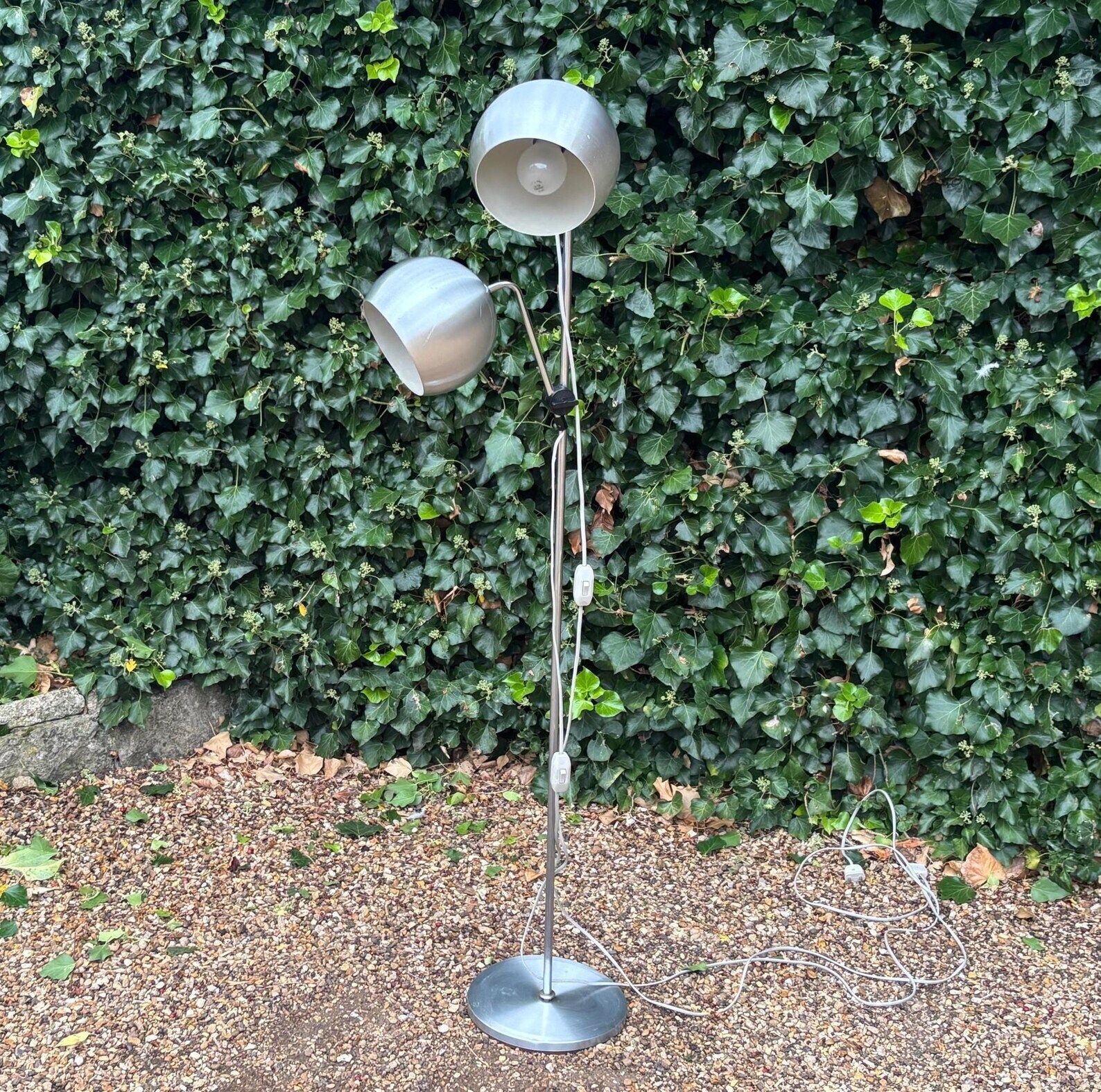 Vintage 1970’s Danish Silver Swing Arm Floor Lamp photo furniture