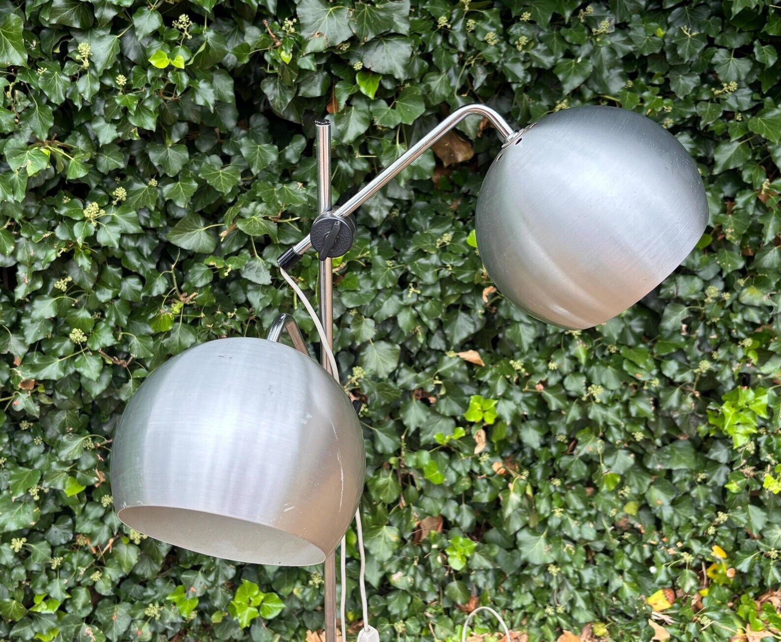 Vintage 1970’s Danish Silver Swing Arm Floor Lamp photo for sale