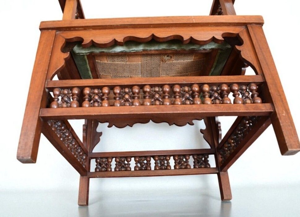 Superb Arts & Crafts Liberty & Co Moorish Walnut Armchair Dating To 1890, photo buy