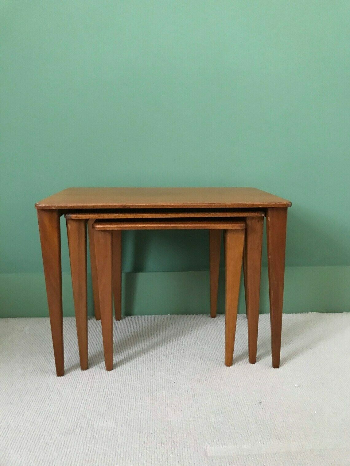Mid Century Teak Table Nest Gordon Russell 1950 Coffee Tables Teak Furniture photo vintage