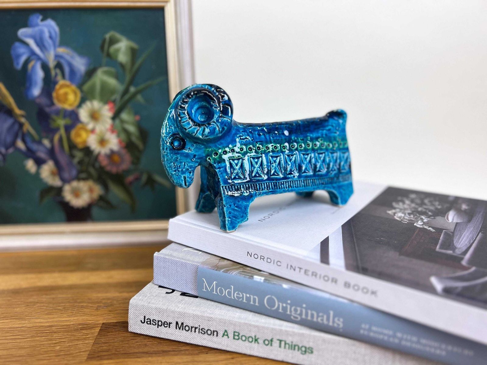 Bitossi Rimini Blu Ram   Aldo Londi Bitossi Goat   Made In Italy   Classic Midcentury Modern Italian Ceramics photo furniture
