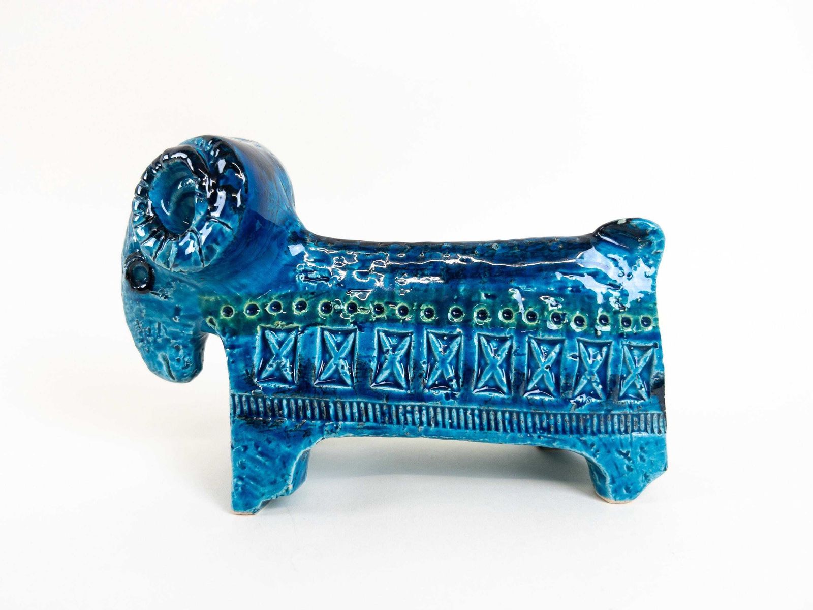 Bitossi Rimini Blu Ram   Aldo Londi Bitossi Goat   Made In Italy   Classic Midcentury Modern Italian Ceramics photo Art