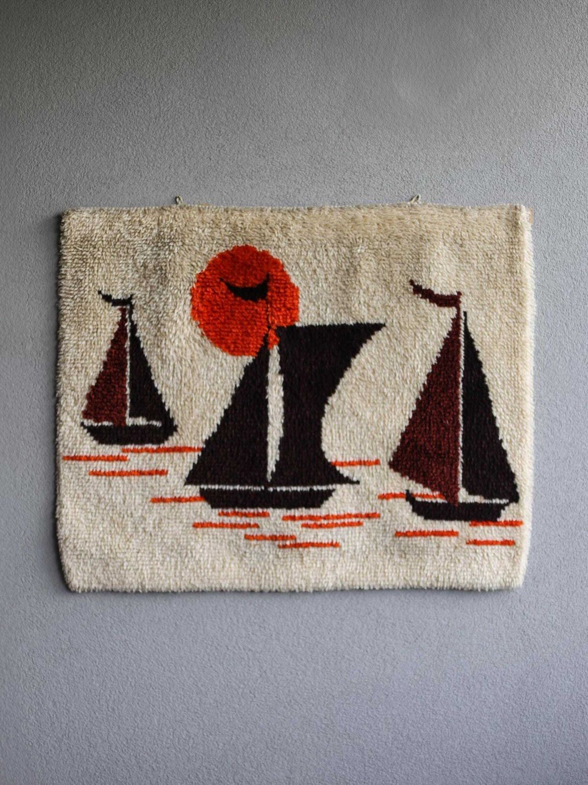 Vintage Yugoslav Wall Tapestry | 1970s Space Age Textile Art | Mid Century Modern Wall Hanging | Retro Wool Rug | Boho Home Decor