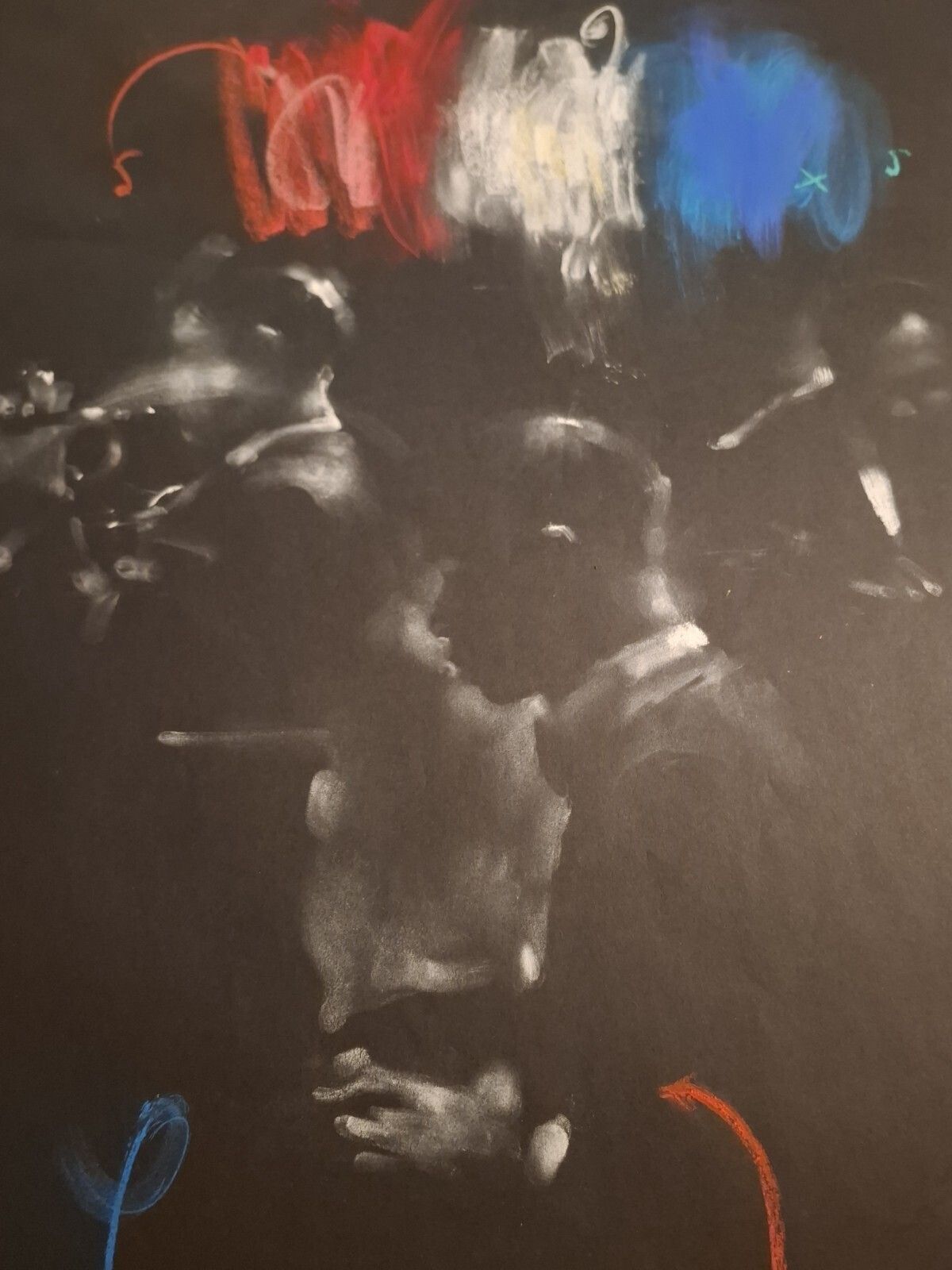 Charlie Mackesy Original Mixed Media Concert Orchestra Pianist Score Music Jazz photo Art