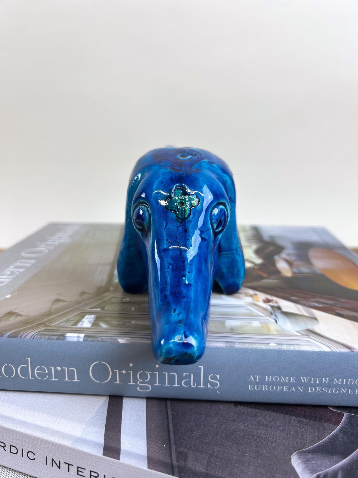 Bitossi Spagnolo Dachshund Dog By Aldo Londi   1960s Bitossi Dachshund In Rare Spagnolo Blu Decor photo 248.0