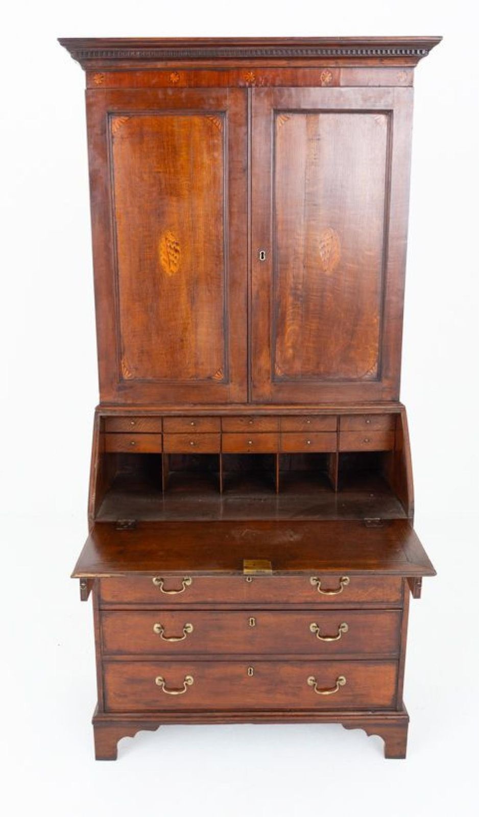 Period Georgian Bureau Bookcase Oak Cabinet photo 1650.0
