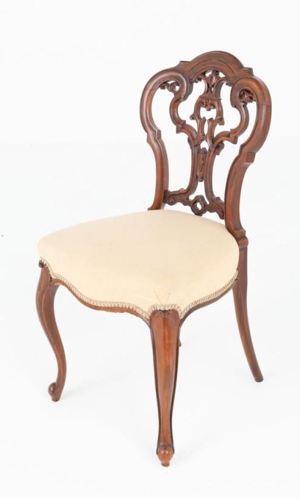 Set Victorian Dining Chairs 6 Walnut Cabriole Seats 1860 photo furniture