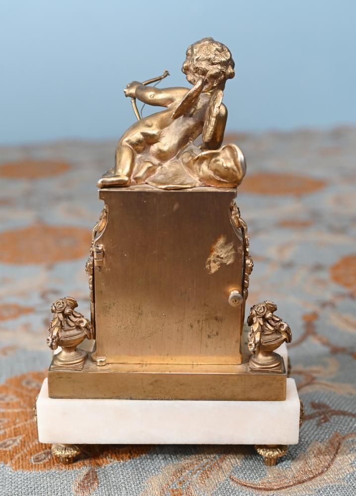 English Gilt Mantel Clock Cherub St James London 1880 photo buy