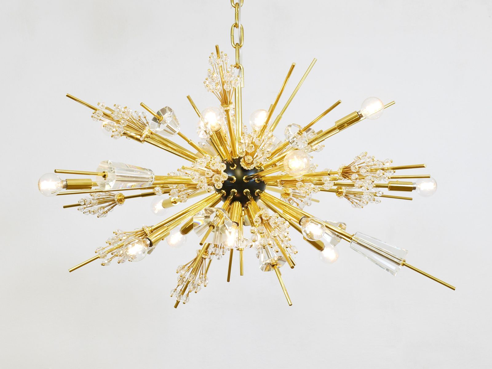 Huge J.L. Lobmeyr Metropolitan Opera Sputnik Crystal Brass Met Chandelier Vienna photo Lighting