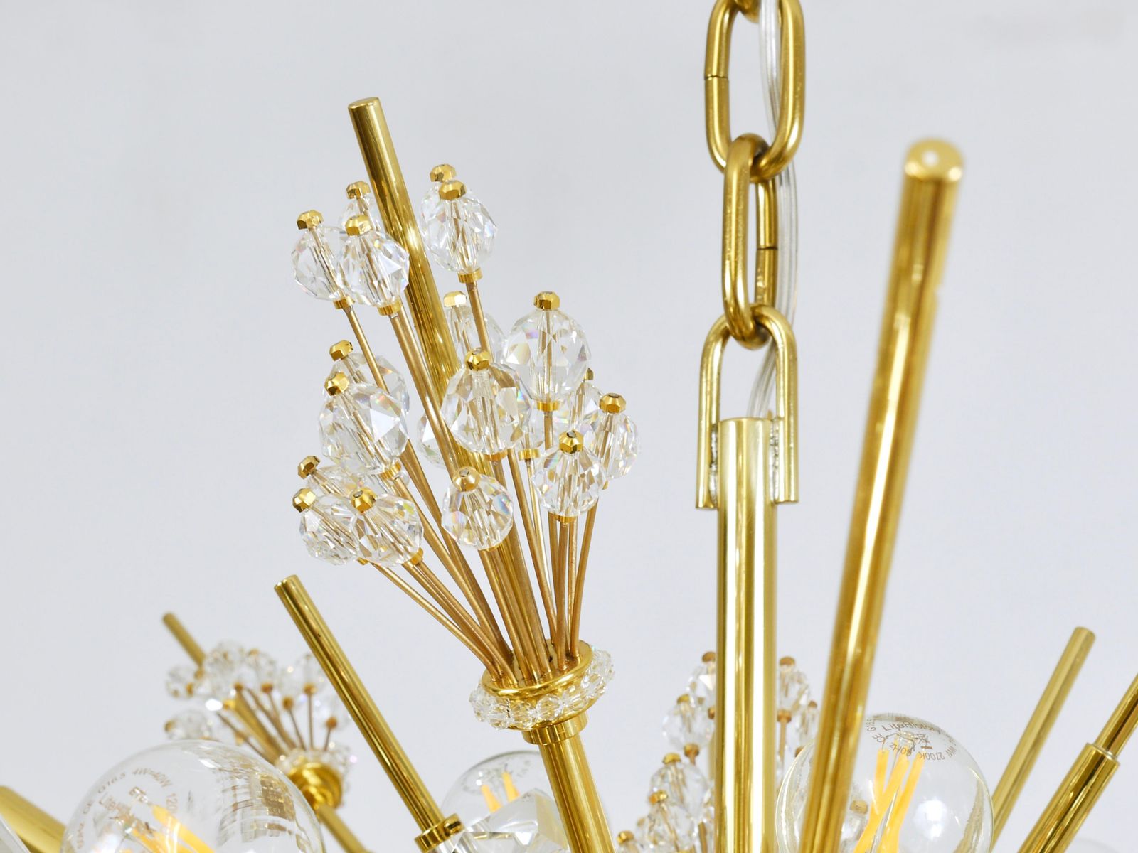 photo buy Huge J.L. Lobmeyr Metropolitan Opera Sputnik Crystal Brass Met Chandelier Vienna