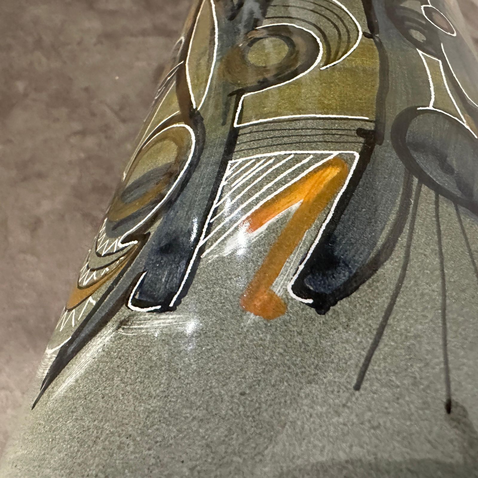 A Unique 1960s Futurist Hand Painted Ceramic Vase By Cianciolo For Nova photo 758.0