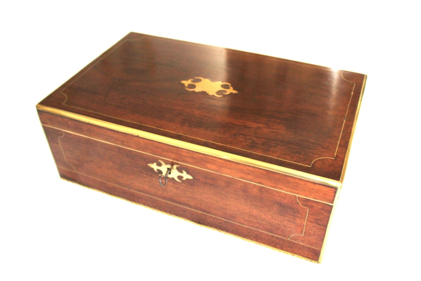 Elegant Victorian Writing Slope In Walnut, Secret Drawers, Ink Bottles, Working Lock With Key.