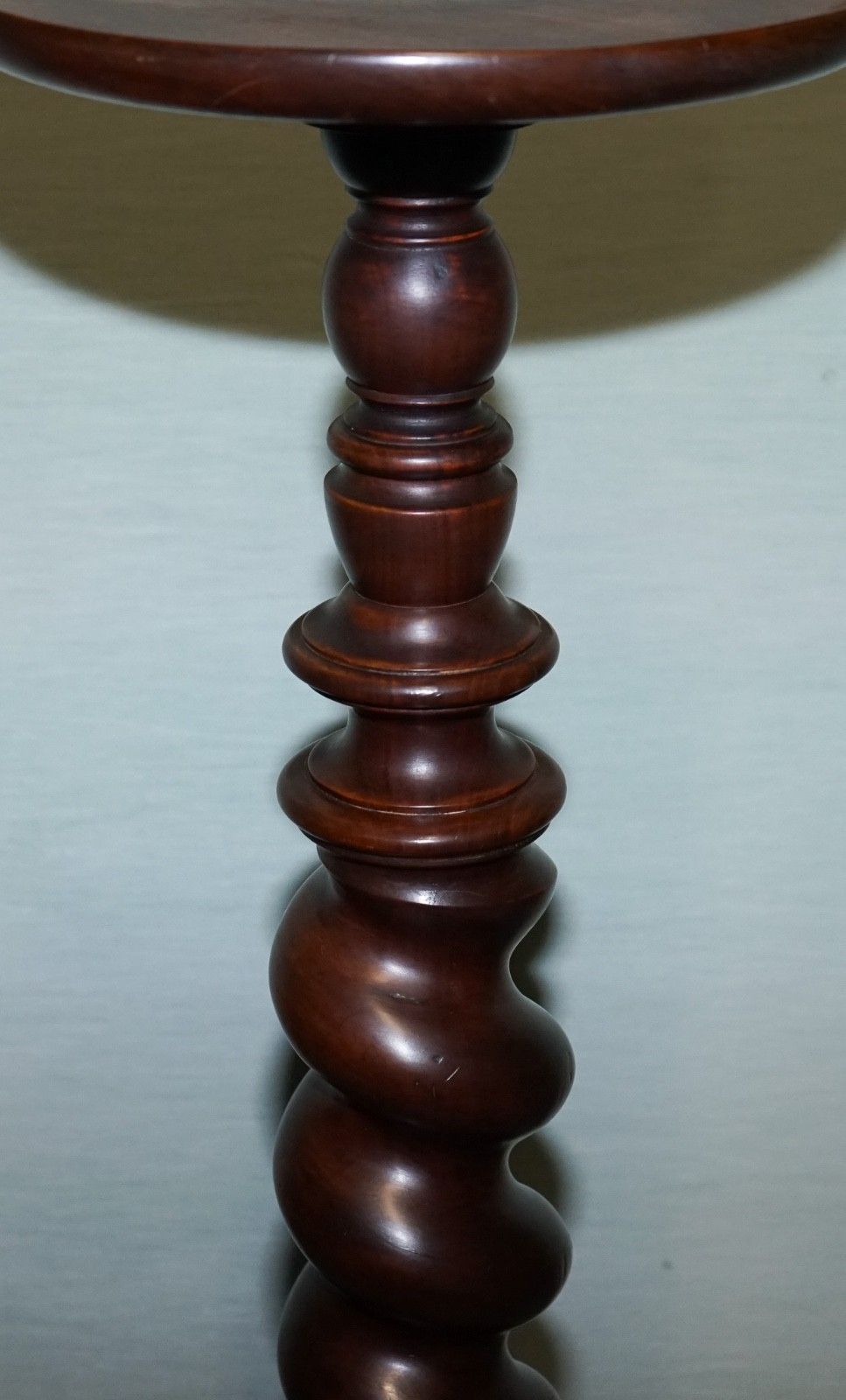 Vintage Hardwood Barley Twist Pedestal Plant Stand Side Table photo 450.0