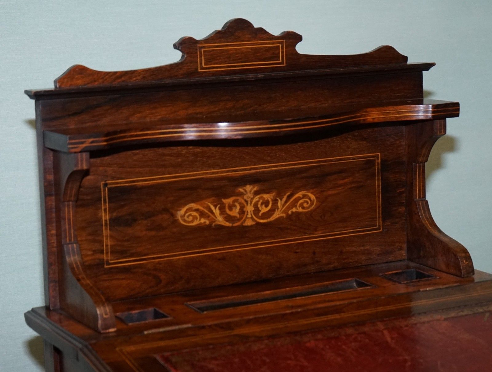 Victorian Ladies Writing Davenport Desk With Inlay & Leather Writing Surface photo buy