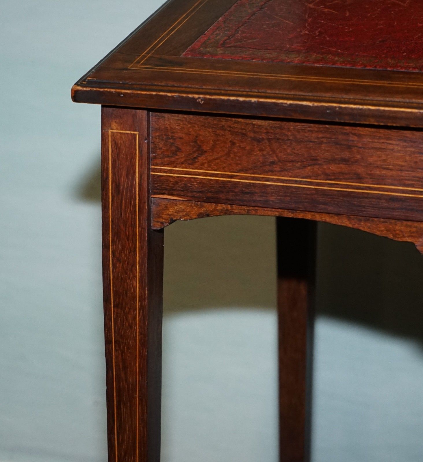 photo furniture Victorian Ladies Writing Davenport Desk With Inlay & Leather Writing Surface