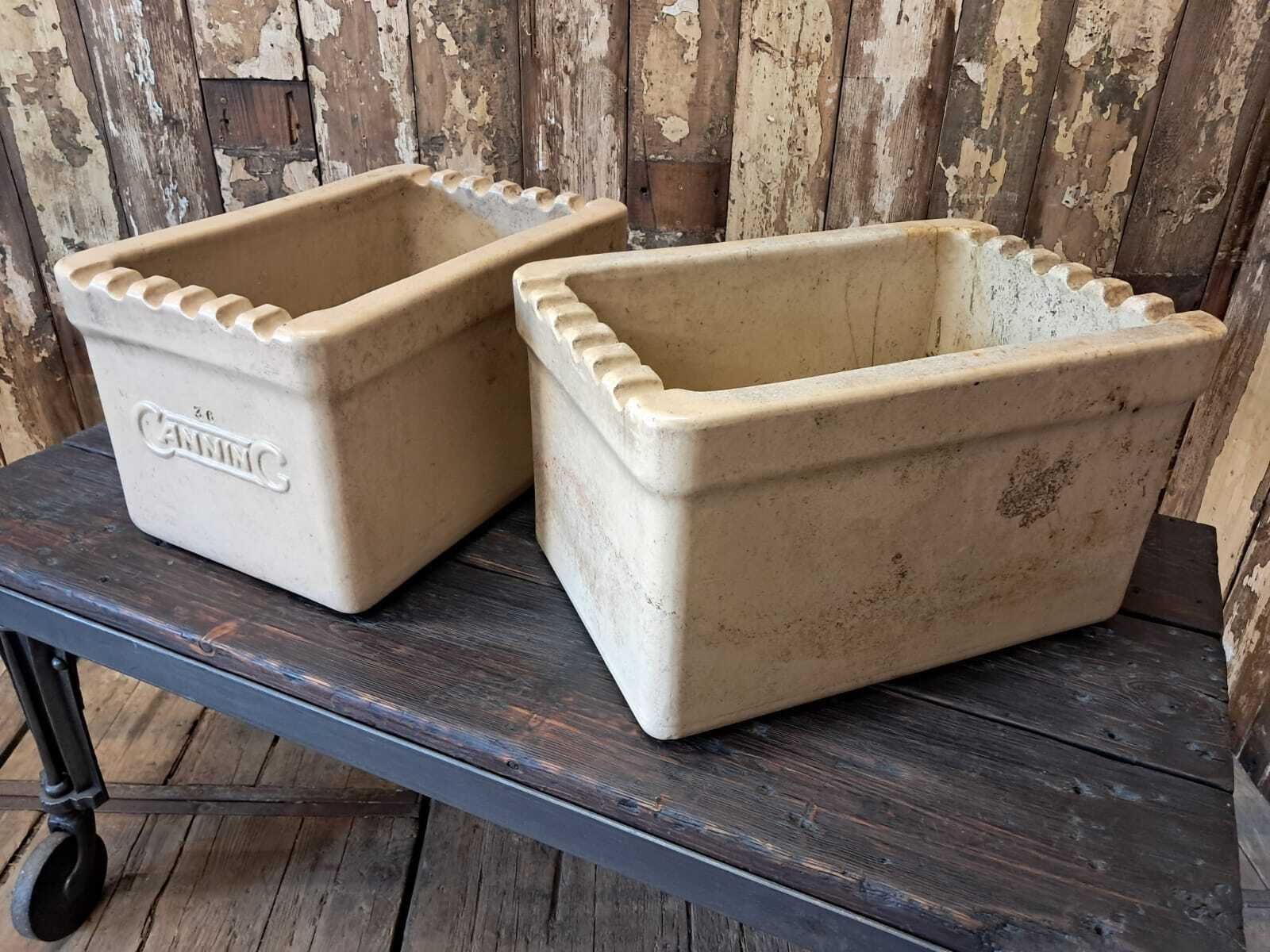 Pair Of Salt Glaze Dip Tanks photo Garden Decor
