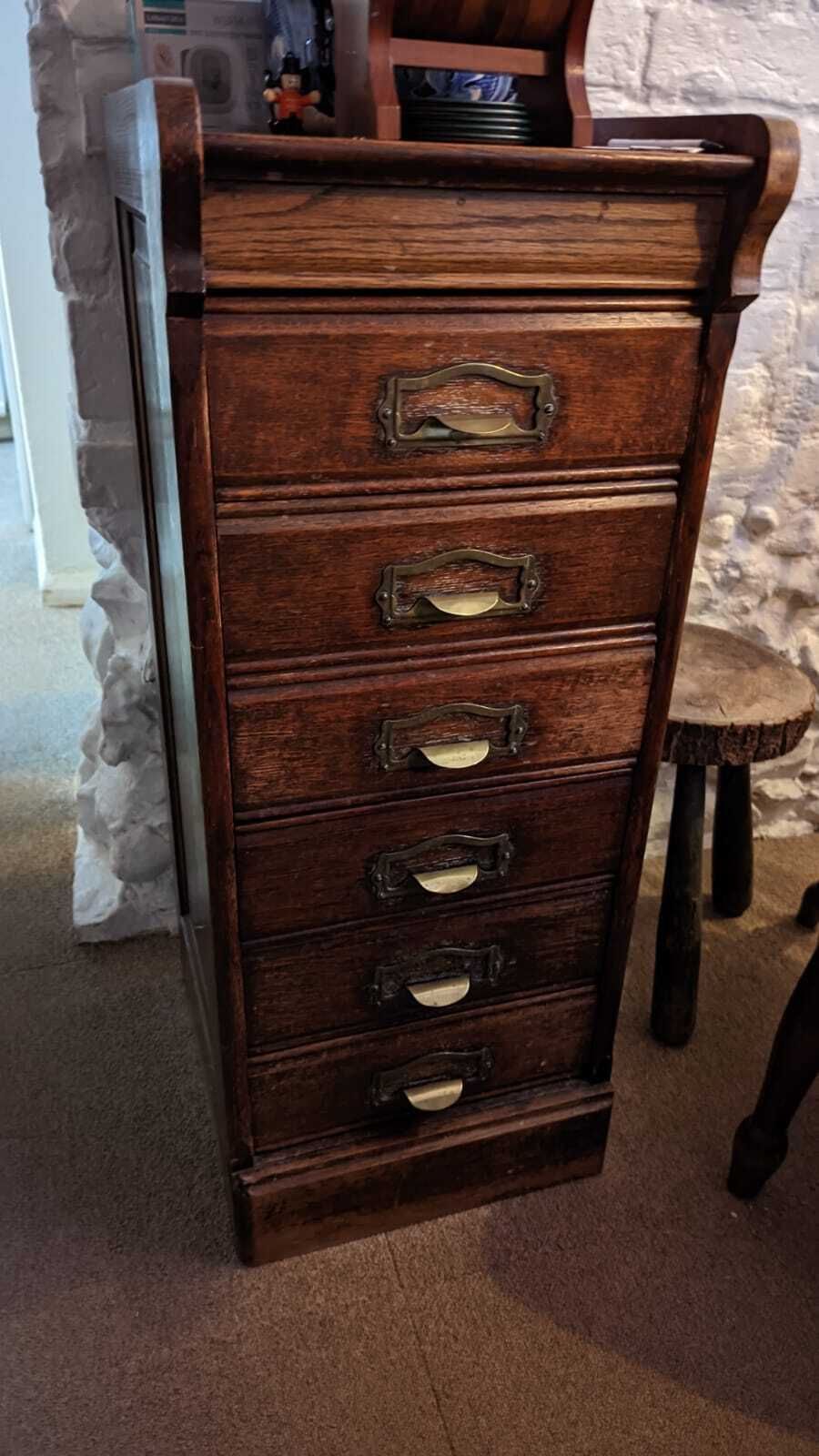 William Angus Late 19th / Early 20th Century Oak Filing Cabinet photo for sale