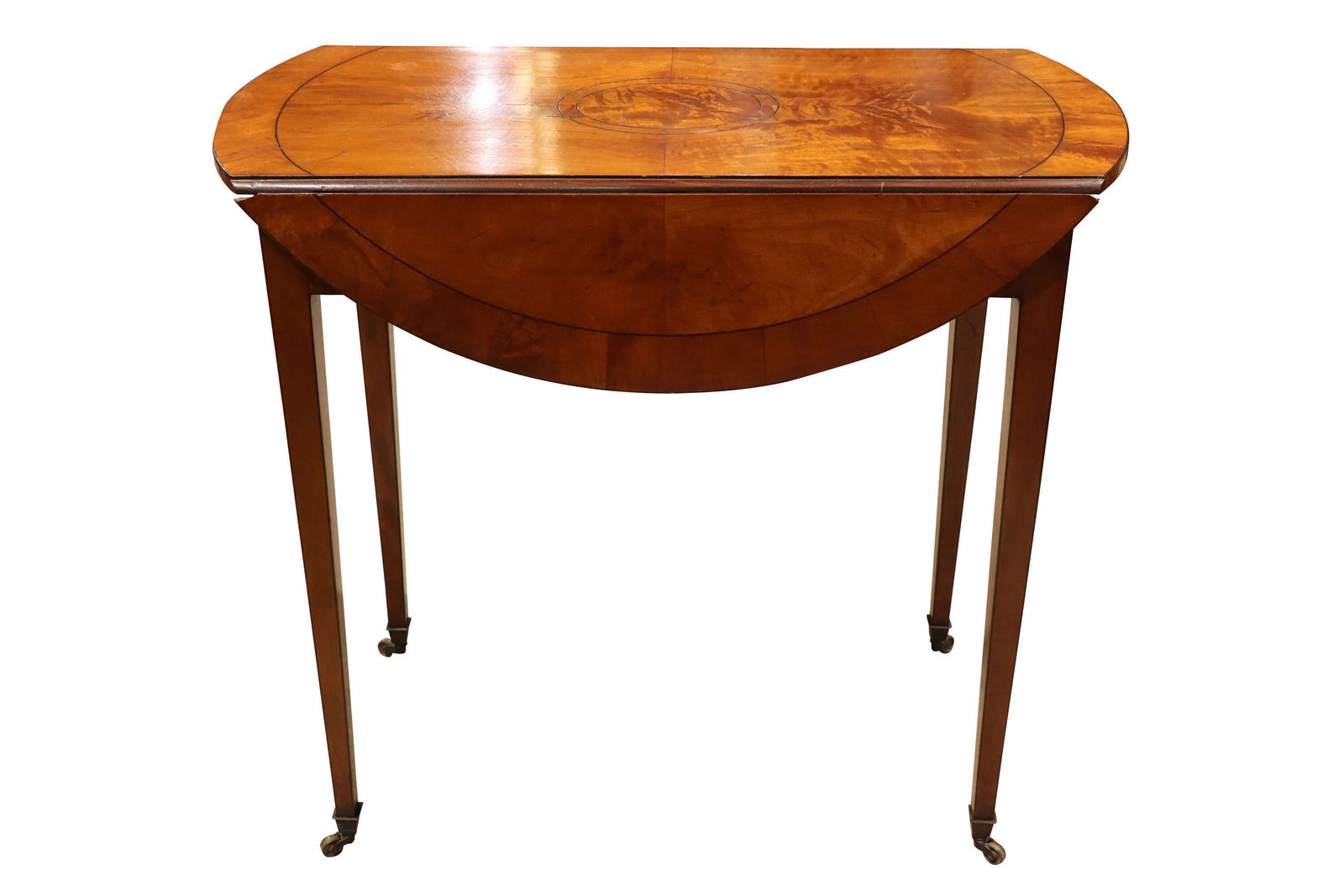 Fine 19th Century Satinwood Oval Pembroke Table With Crossbanded Top photo buy