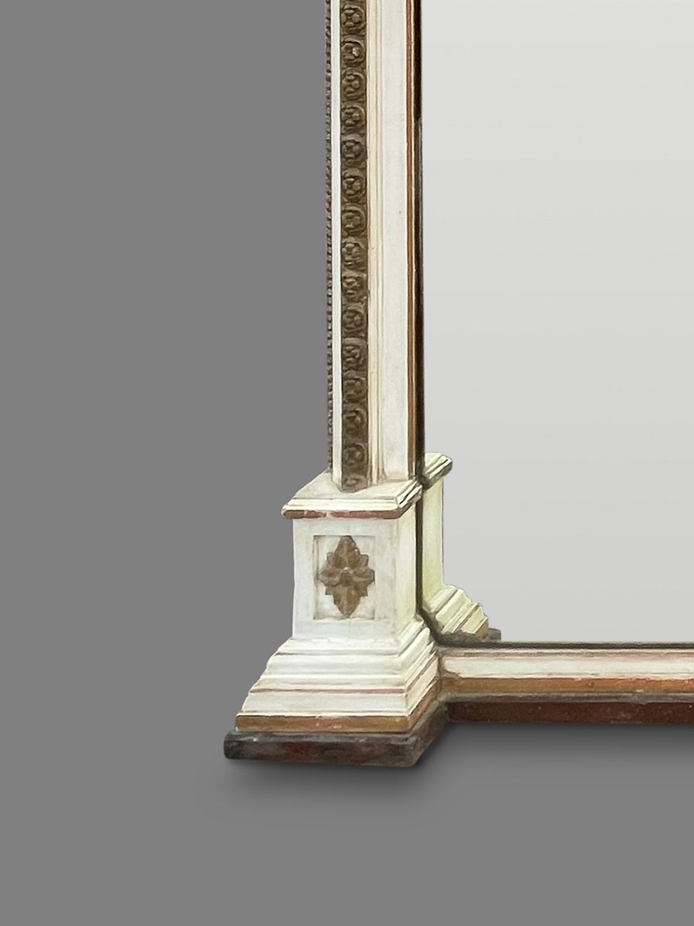 Large 19th Century English Painted And Gilt Overmantle Mirror photo furniture