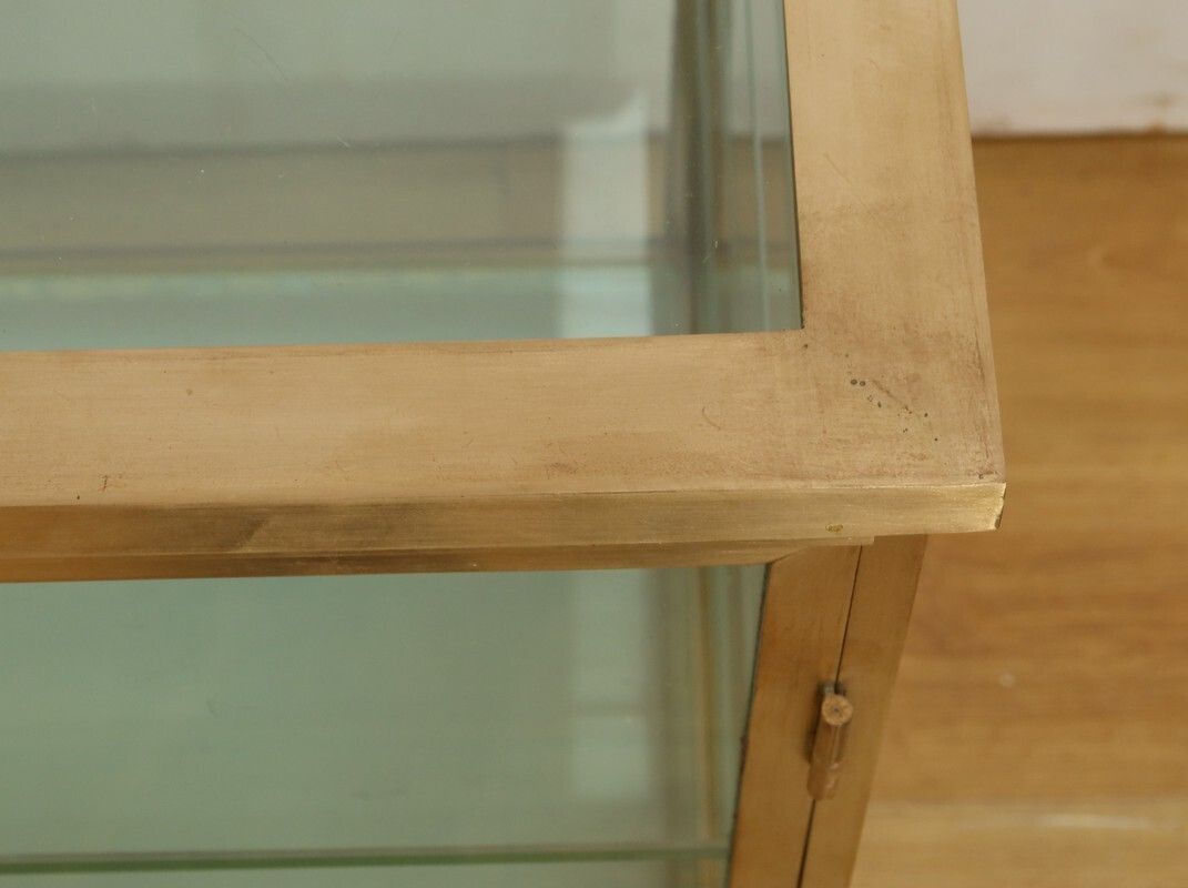 Brass And Elm Display Case – 1950 photo vintage