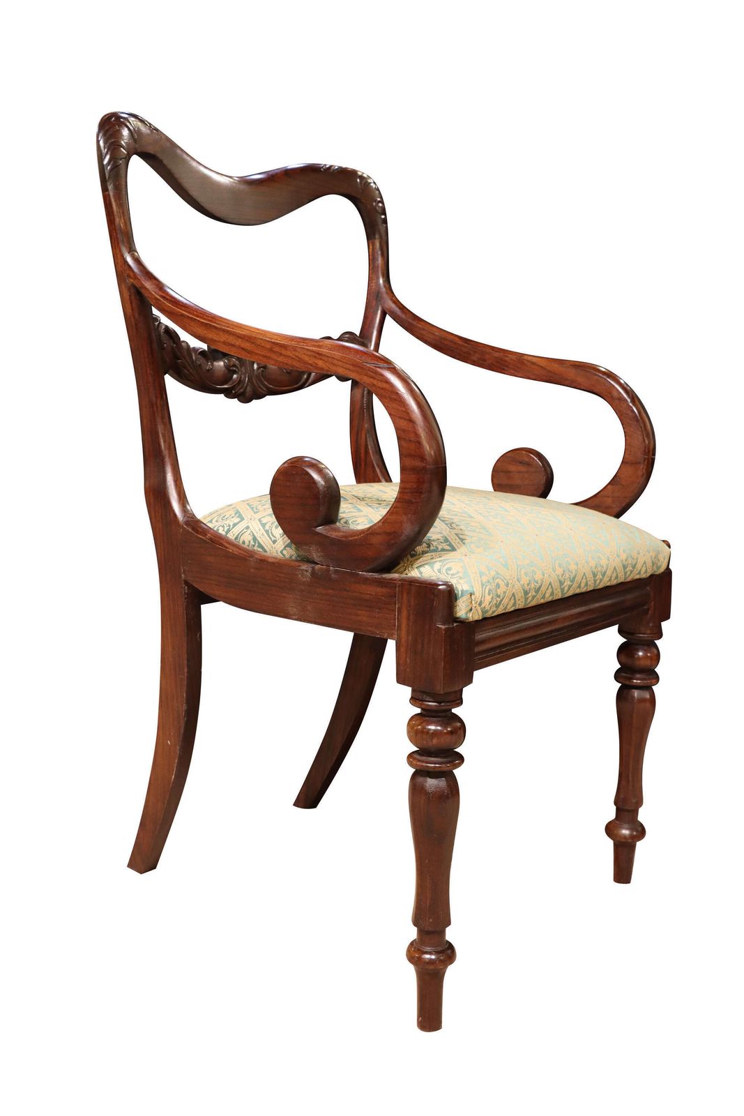 Pair Of William IV Mahogany Saddleback Carver Chairs, C.1830 photo Furniture