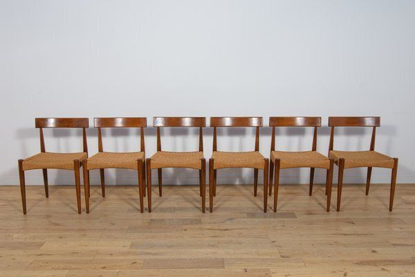 Mid Century Modern Dining Chairs By Arne Hovmand Olsen For Mogens Kold, 1960s, Set Of 6 photo for sale