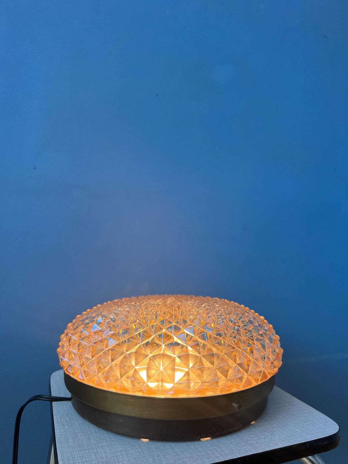 Mid Century Crystal Glass Flush Mount Ceiling Lamp photo Lighting