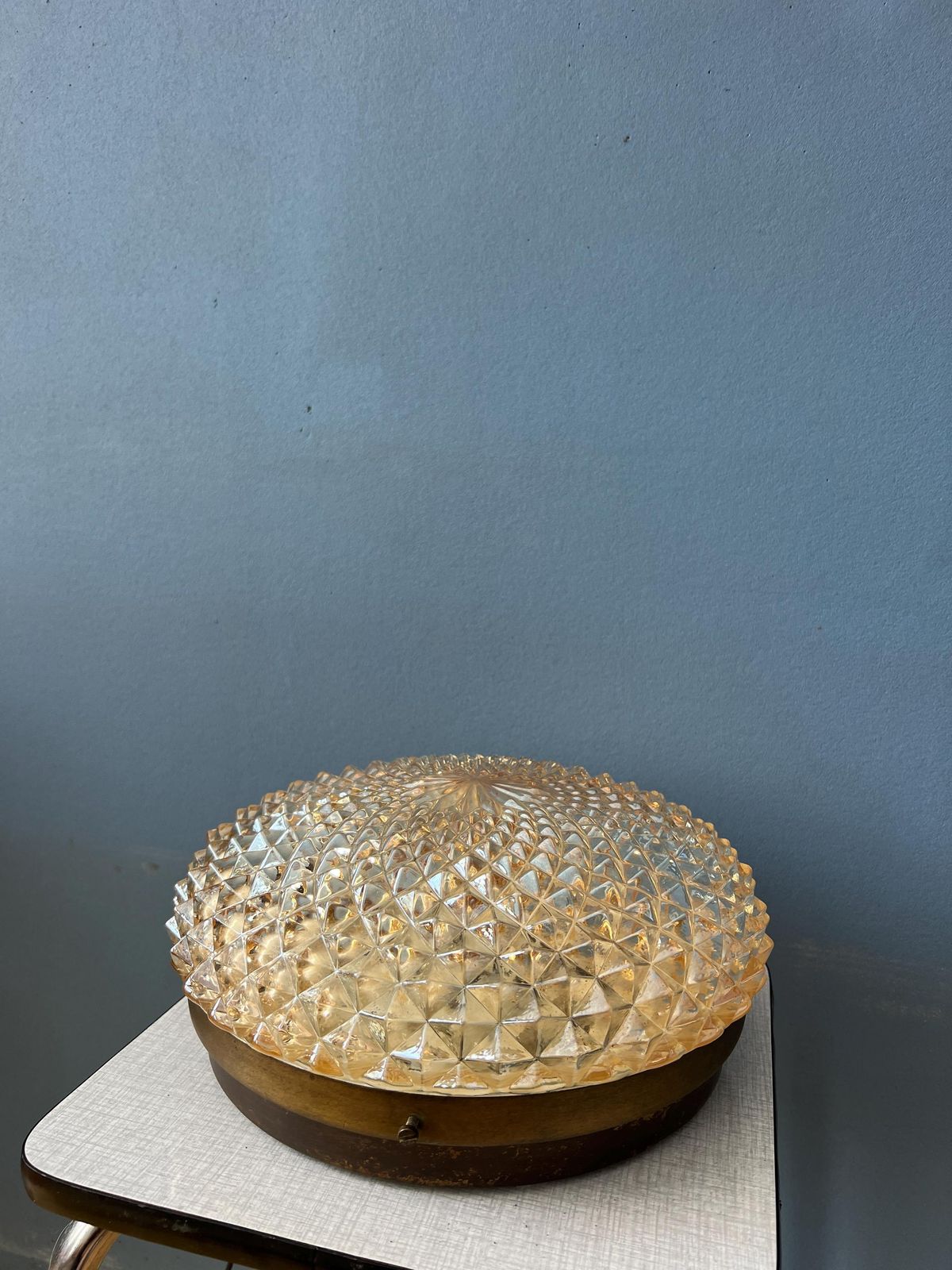 Mid Century Kristalglazen Plafondlamp photo buy