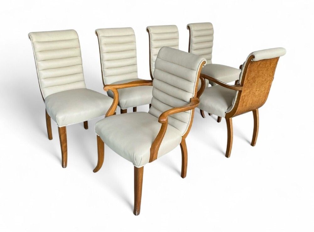 Art Deco Dining Table And Six Chairs By Harry And Lou Epstein photo Furniture