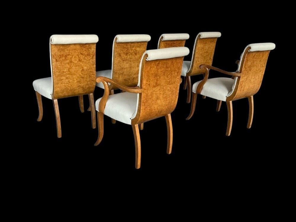 10500.0 Art Deco Dining Table And Six Chairs By Harry And Lou Epstein photo