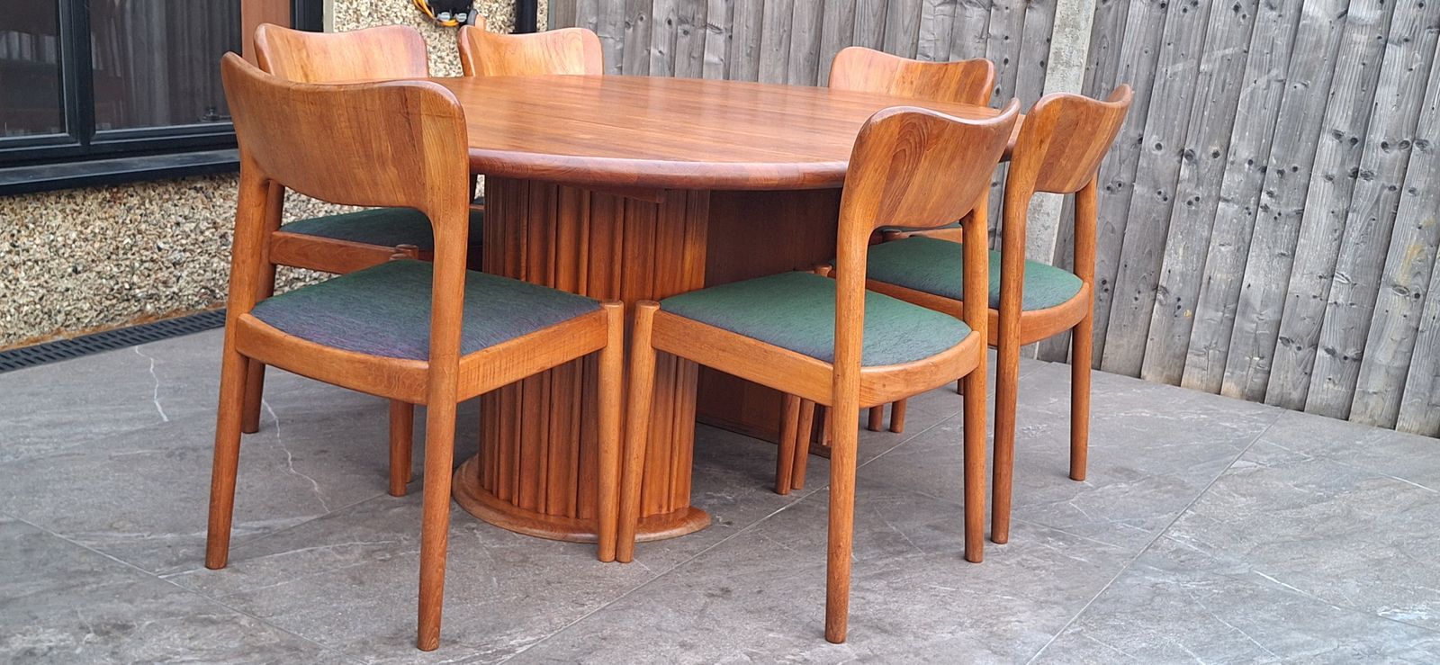 Furniture Solid Teak Wood Table And Chairs, Danish By Niels Koefoed photo