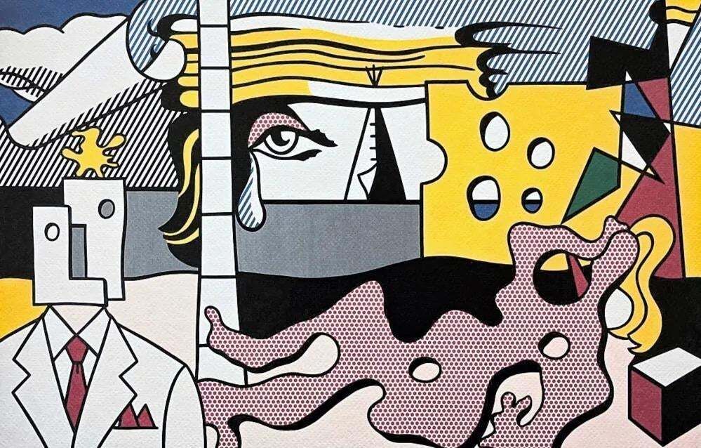 After Roy Lichtenstein, "Figures And A Tear", 1990s, Silk Screen photo for sale