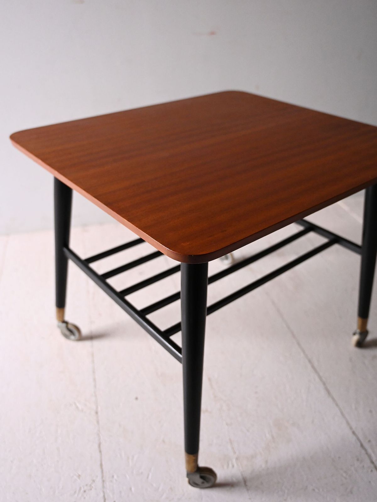 Vintage Scandinavian Teak Coffee Table With Wheels photo vintage