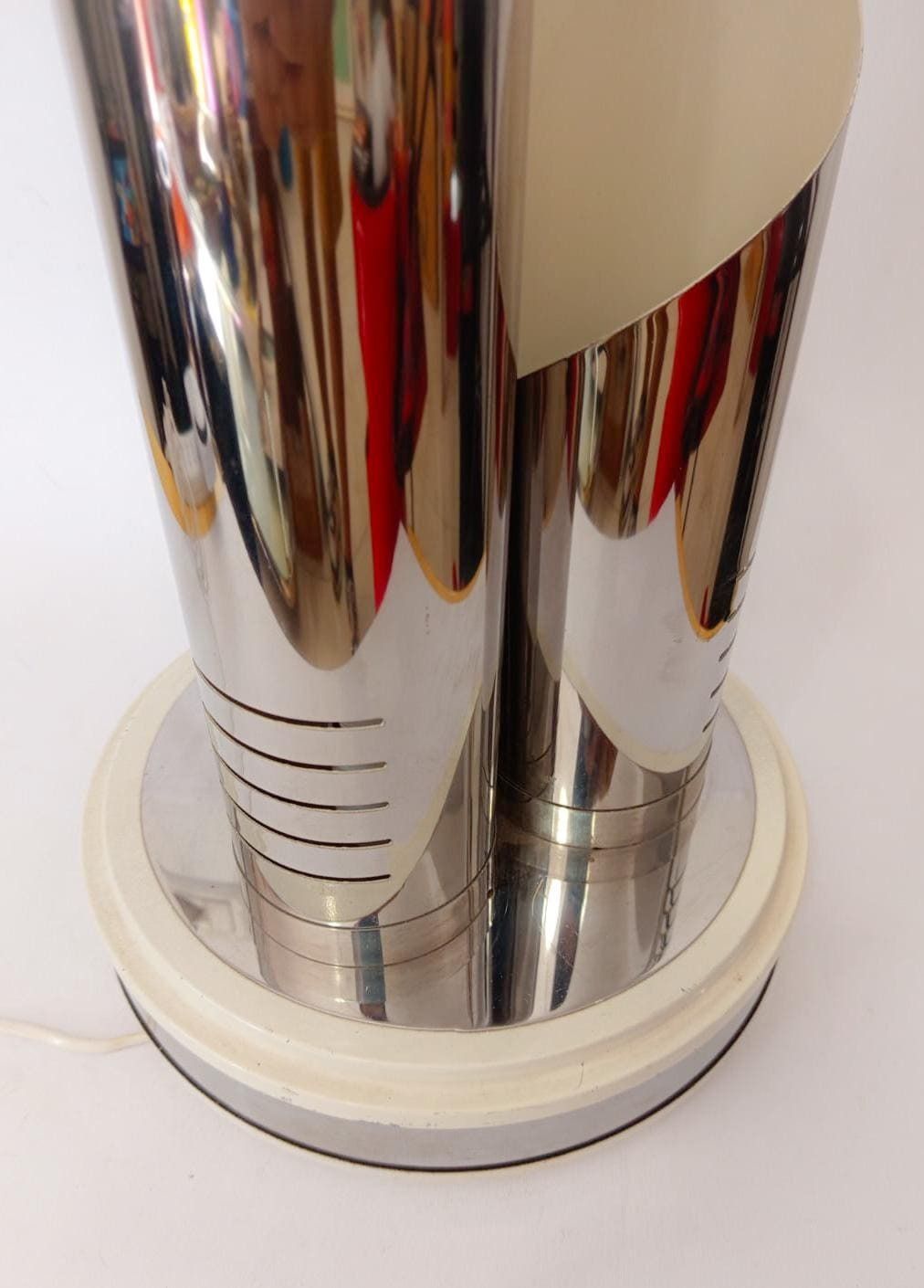 Goffredo Reggiani 3 Light Chrome Table Lamp Vintage Space Age Spyral photo furniture