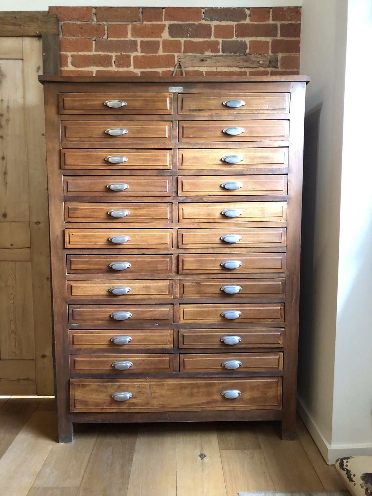 French Apothecary Oak Chest C1920s