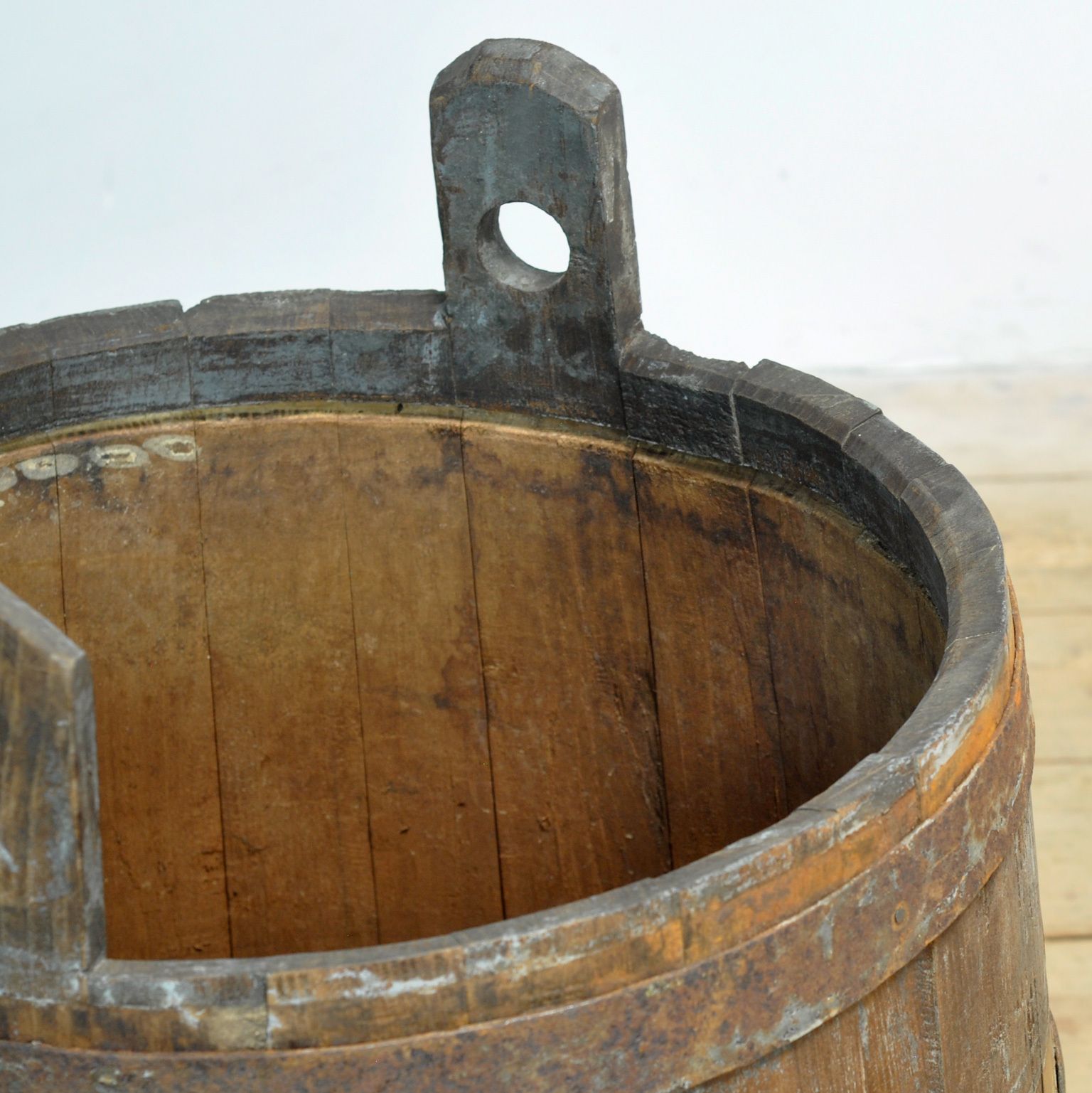 Oak Barrel/Planter, Circa 1920 photo Garden Decor