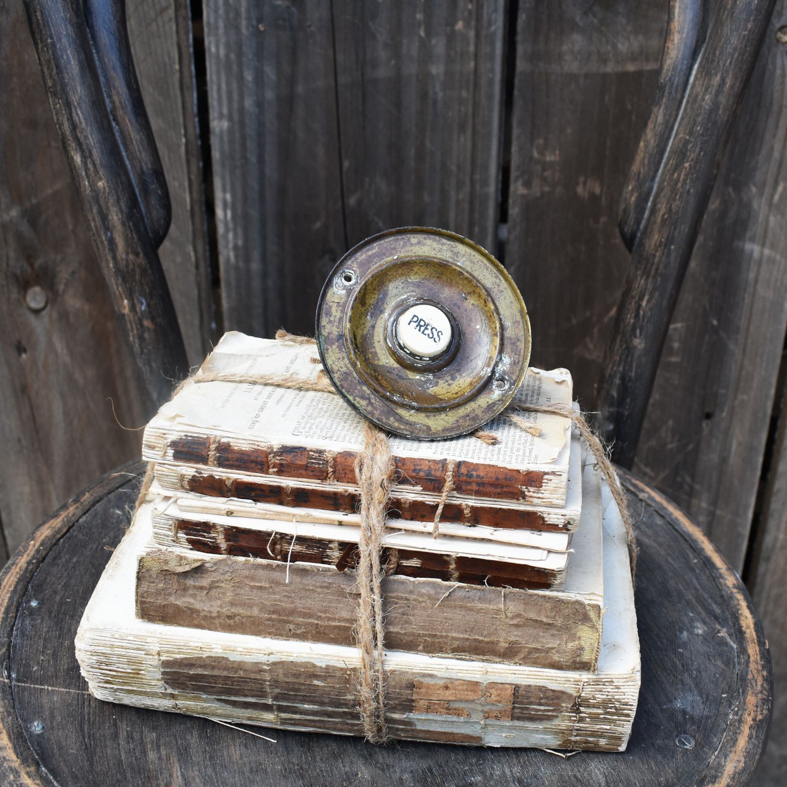 Antique Salvage Country House Brass Front Door Bell Press Butler Call Button photo buy