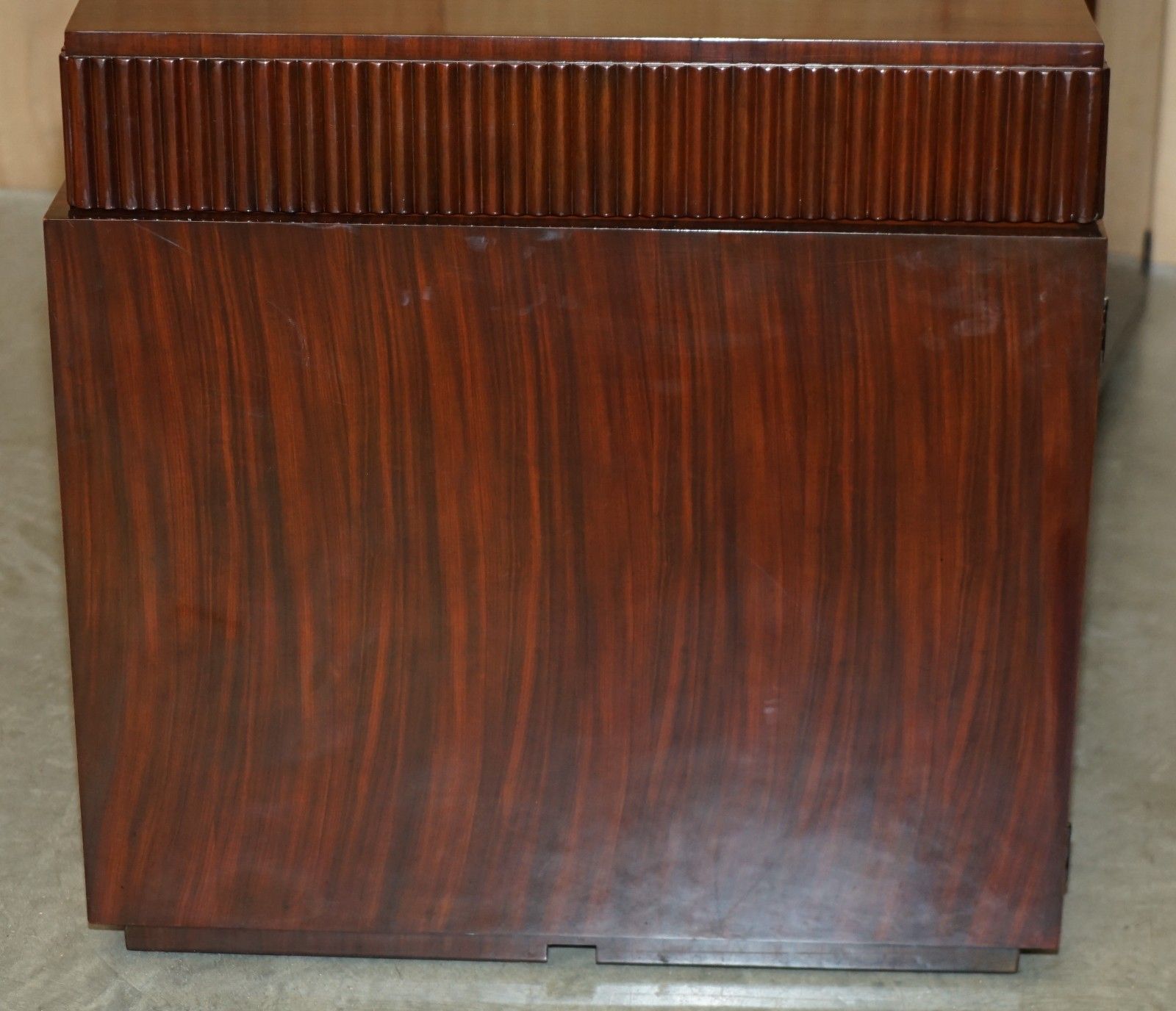 photo buy Ralph Lauren Metropolis Macassar & Brown Leather French Art Deco Curved Desk