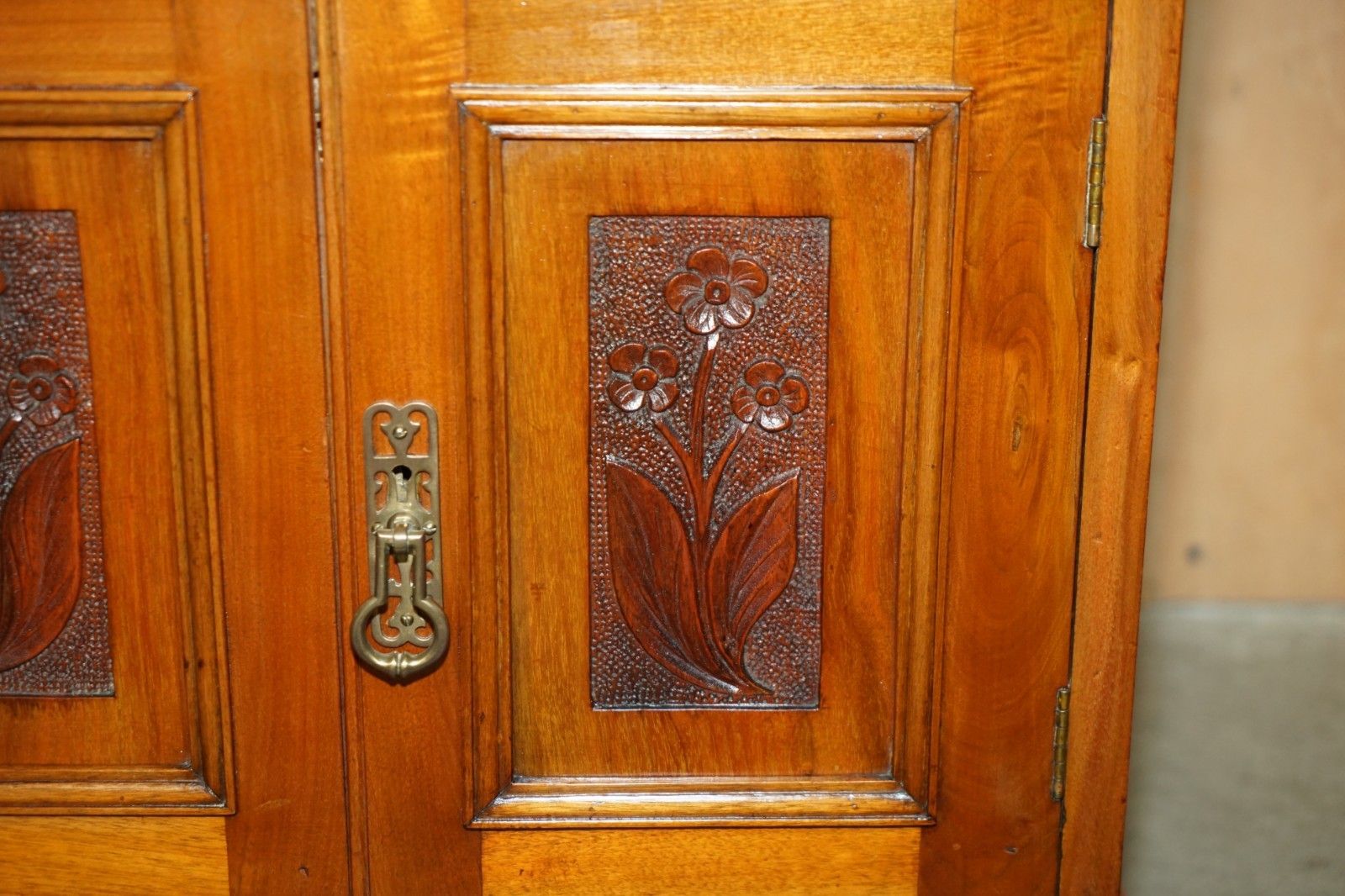 Victorian Walnut Hand Carved Tallboy Chest Of Drawers Cupboard With Gallery Rail photo vintage