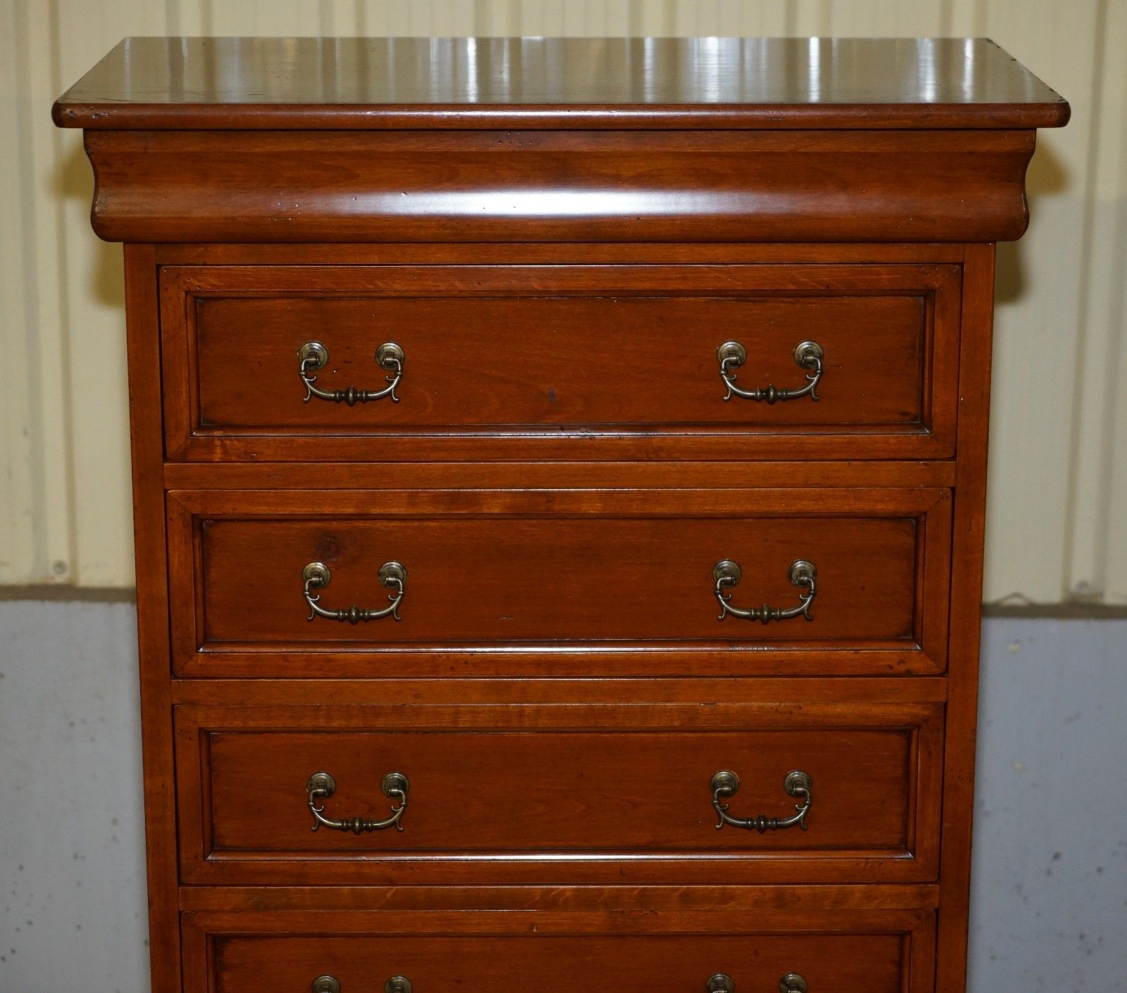 Extra Large Consorzio Mobili Tallboy Drawers In Cherry Wood, Huge Storage photo Furniture