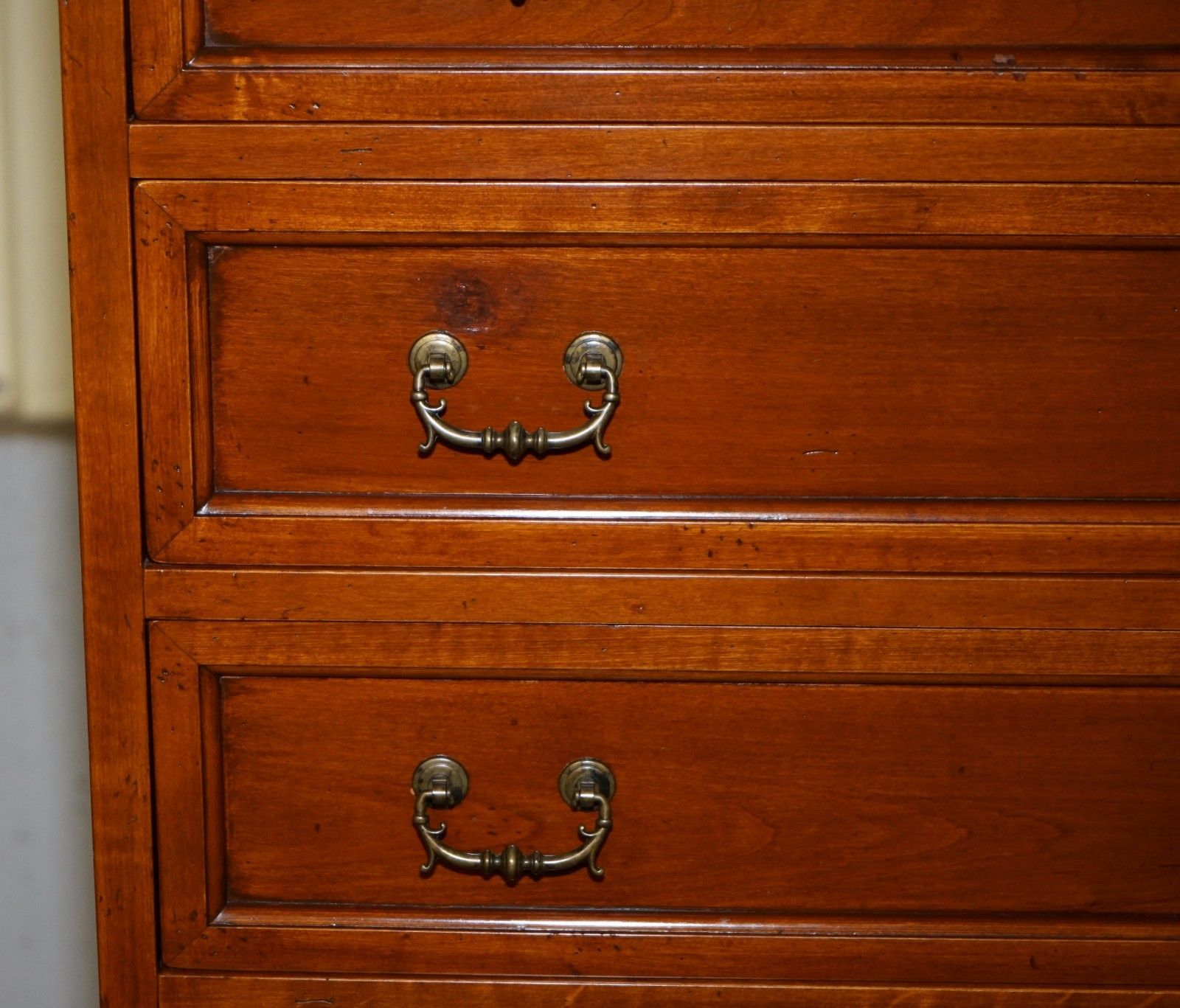 Extra Large Consorzio Mobili Tallboy Drawers In Cherry Wood, Huge Storage photo buy