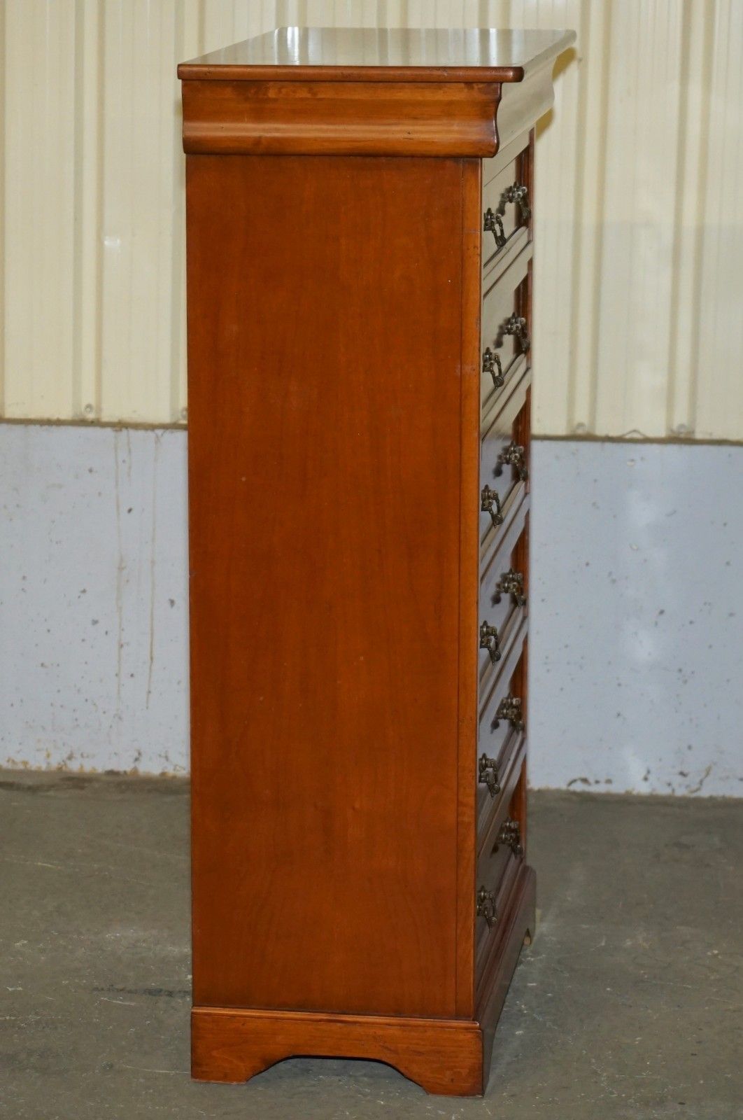 Furniture Extra Large Consorzio Mobili Tallboy Drawers In Cherry Wood, Huge Storage photo