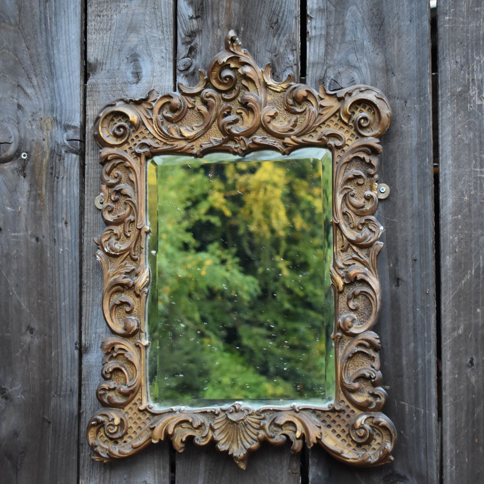 Antique 19th Century Rococo Acanthus Leaf Scroll Gilt Gesso Bevelled Wall Mirror photo Home Decor