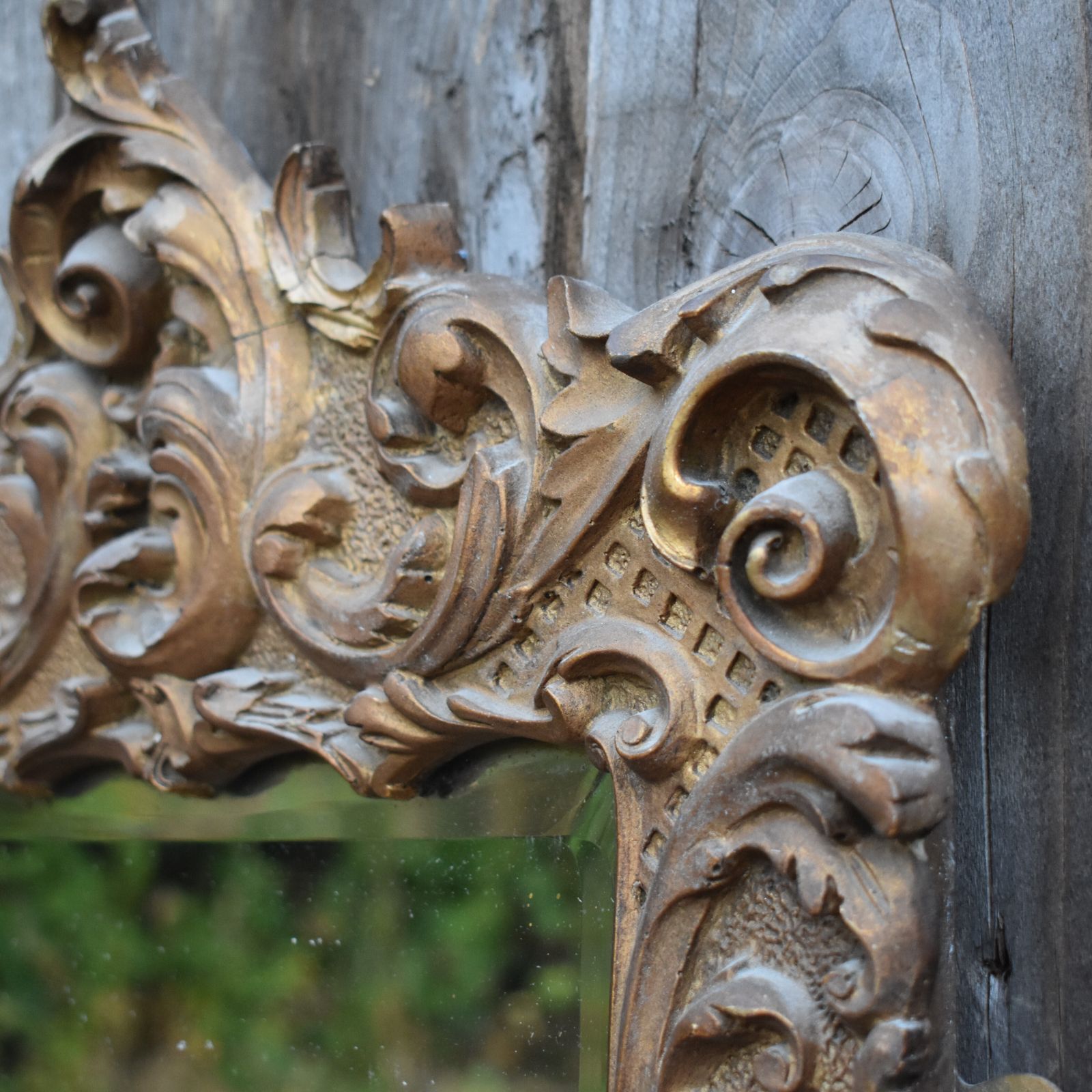 Antique 19th Century Rococo Acanthus Leaf Scroll Gilt Gesso Bevelled Wall Mirror photo 395.0