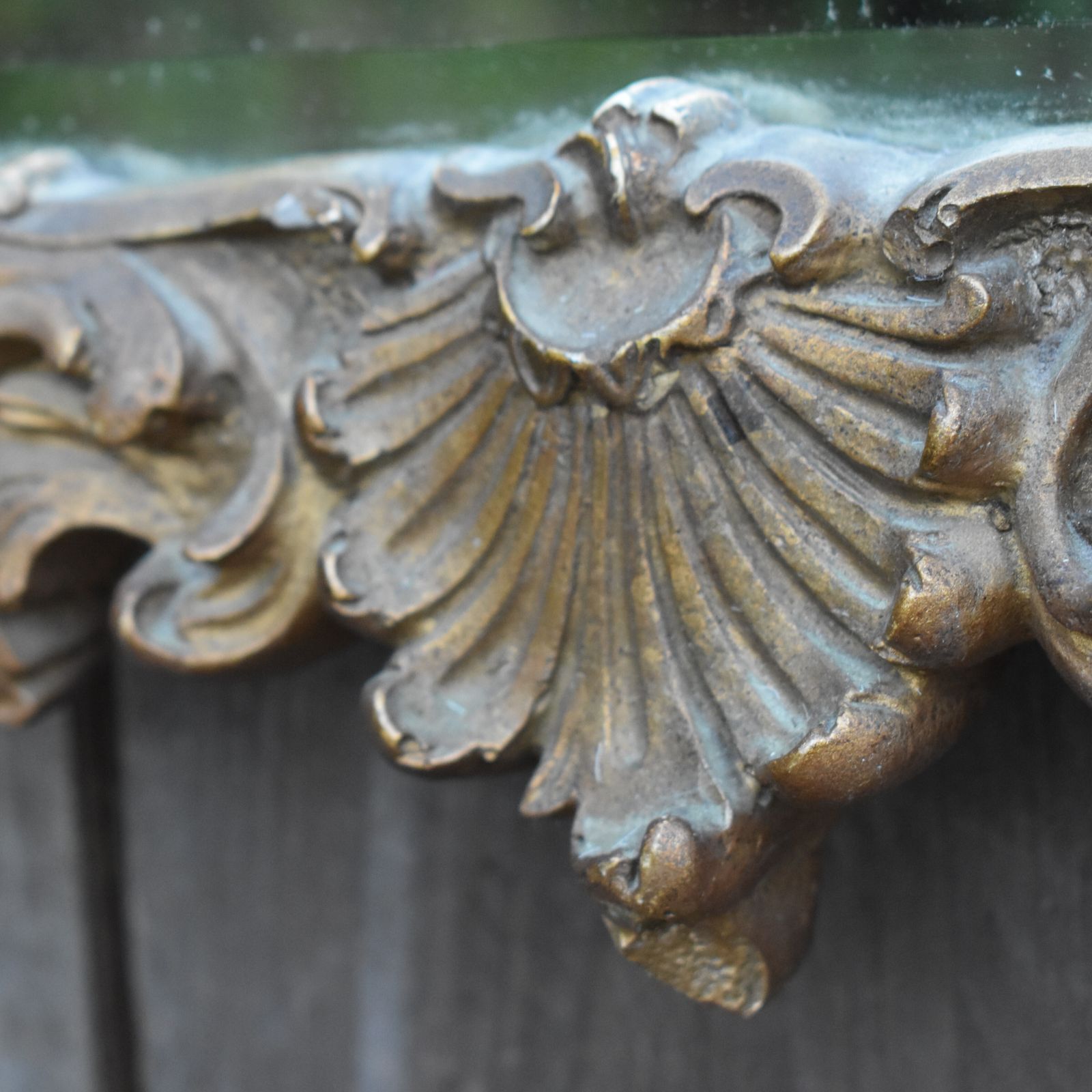 photo for sale Antique 19th Century Rococo Acanthus Leaf Scroll Gilt Gesso Bevelled Wall Mirror